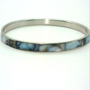 Vintage Blue Mother of Pearl Bangle bracelet